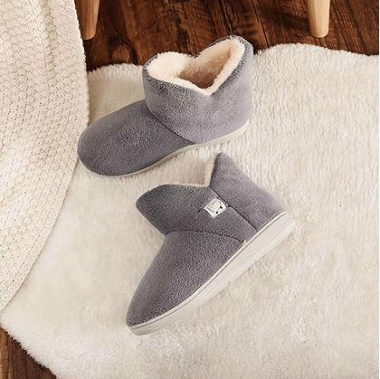 Obrázek z Vysoké zateplené papuče s kožíškem - 37-39