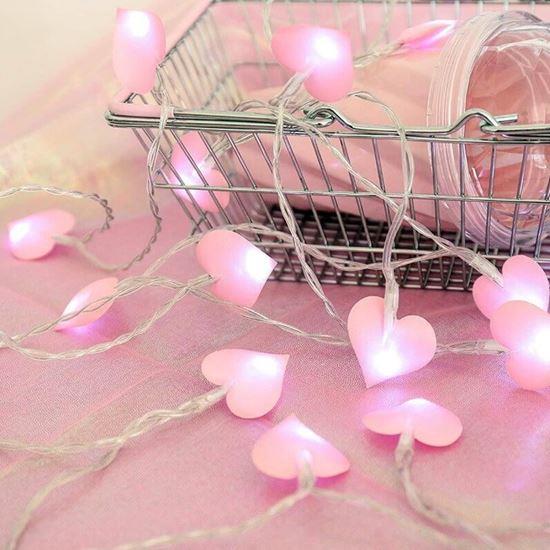 Obrázek z LED světelný řetěz - růžová srdce