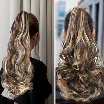 Obrázek z Příčesek do vlasů vlnitý culík 60 cm - melír