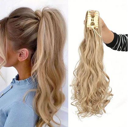 Obrázek z Příčesek do vlasů vlnitý culík 60 cm - plavý