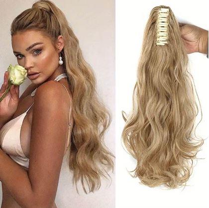 Obrázek z Příčesek do vlasů vlnitý culík 60 cm - plavý