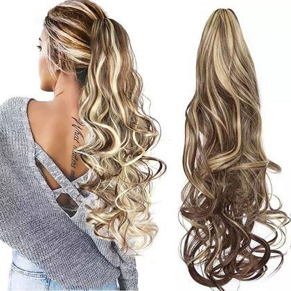 Obrázek z Příčesek do vlasů vlnitý culík 60 cm - melír