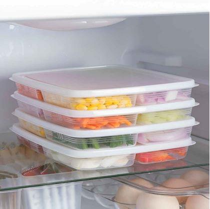 Obrázek z Dělená dóza na potraviny se 4 oddíly + víčko