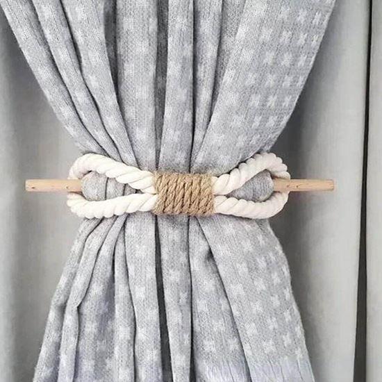 Obrázek z Dekorativní spona na závěs lano - bílé