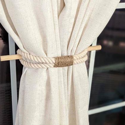 Obrázek z Dekorativní spona na závěs lano - bílé