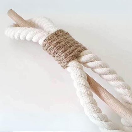 Obrázek z Dekorativní spona na závěs lano - bílé