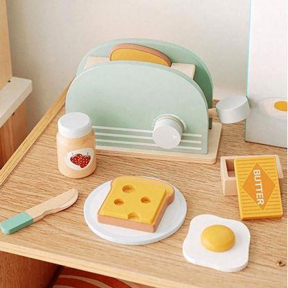 Obrázek Dřevěný snídaňový set na hraní 9 ks
