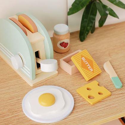 Obrázek z Dřevěný snídaňový set na hraní 9 ks