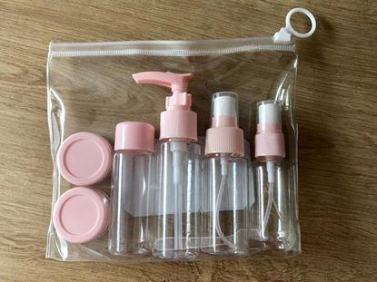 Obrázek Sada cestovních lahviček na kosmetiku v taštičce do letadla 50 ml