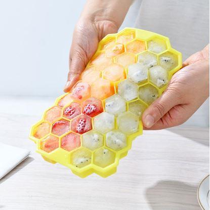 Obrázek Forma na led s víčkem - včelí plástev