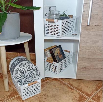 Obrázek z Úložný box s úchytkami - bílý