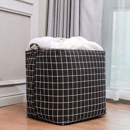 Obrázek z Úložný koš na textil se stahovací šňůrkou - kostky