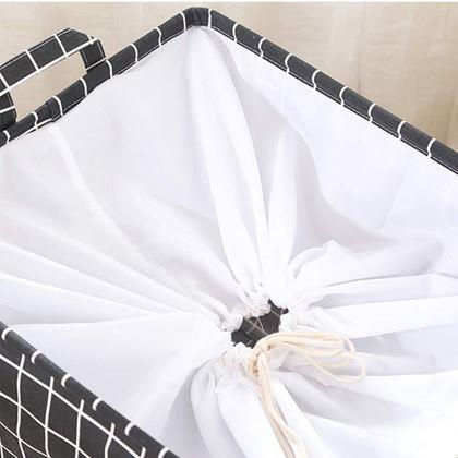 Obrázek z Úložný koš na textil se stahovací šňůrkou - kostky