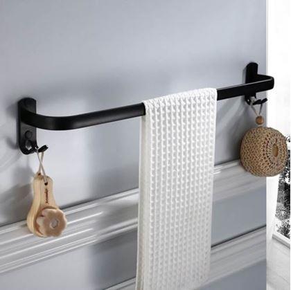 Obrázek z Kovový nalepovací věšák na ručník, s háčky