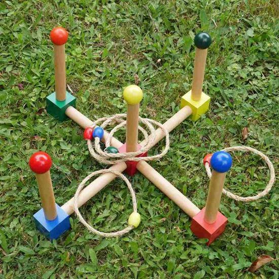 Obrázek z Dřevěná hra házení kroužků