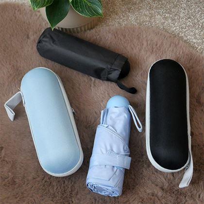 Obrázek z Mini skládací deštník s pouzdrem - modrý