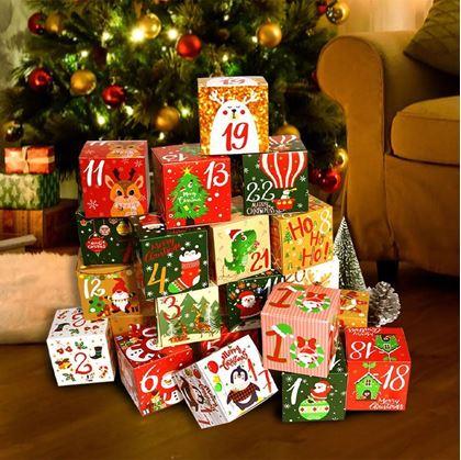 Obrázek z Adventní kalendář - plnitelné krabičky 24 ks