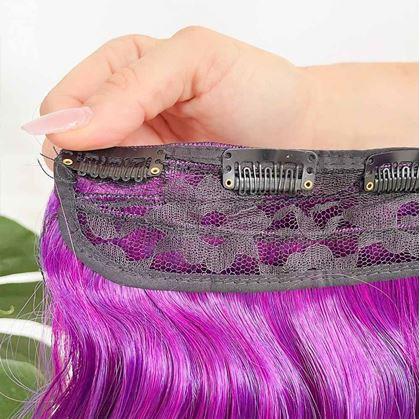 Obrázek z Clip in pás pro barevné podbarvení vlasů - fialovo-růžový