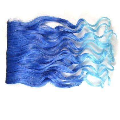 Obrázek z Clip in pás pro barevné podbarvení vlasů - modrý