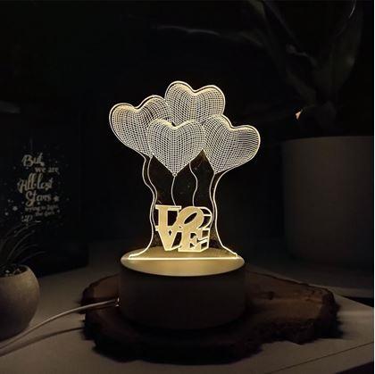 Obrázek z Dekorativní 3D lampa - srdíčka