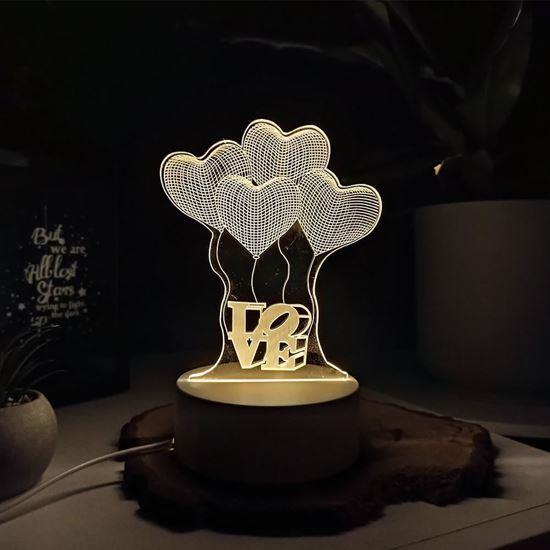 Obrázek z Dekorativní 3D lampa - srdíčka