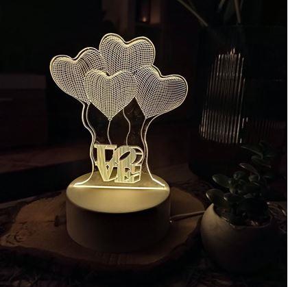Obrázek z Dekorativní 3D lampa - srdíčka