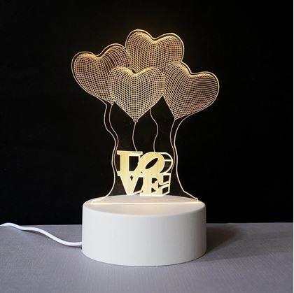 Obrázek z Dekorativní 3D lampa - srdíčka
