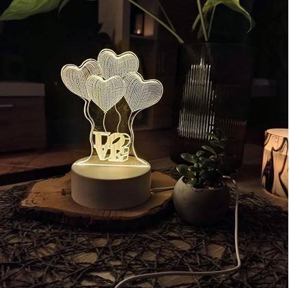 Obrázek z Dekorativní 3D lampa - srdíčka