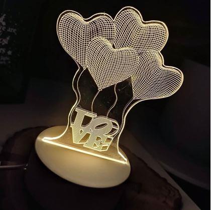 Obrázek z Dekorativní 3D lampa - srdíčka