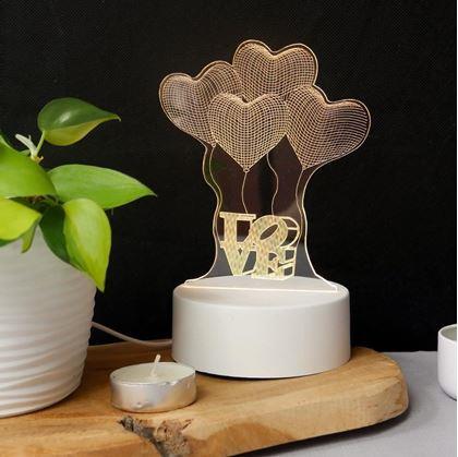 Obrázek z Dekorativní 3D lampa - srdíčka