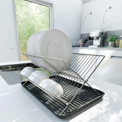 Obrázek z Nerezový odkapávač na nádobí s tácem