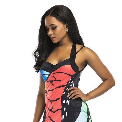 Obrázek z Plážové šaty - motýlí křídla - L-XL - duhové