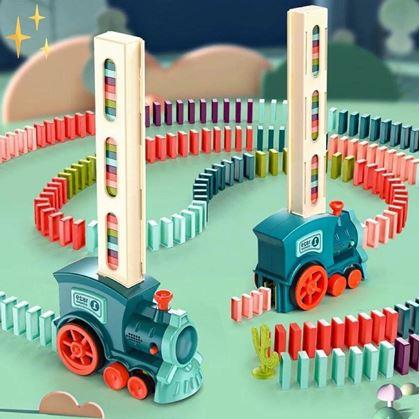Obrázek z Vláček stavějící domino