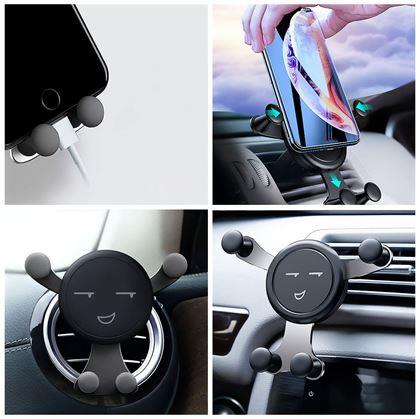 Obrázek z Gravitační držák na mobil do auta do ventilace smajlík