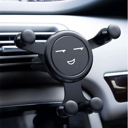 Obrázek z Gravitační držák na mobil do auta do ventilace smajlík