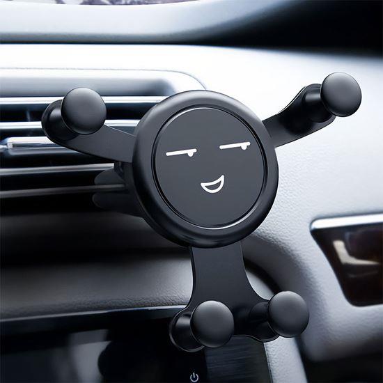 Obrázek z Gravitační držák na mobil do auta do ventilace smajlík