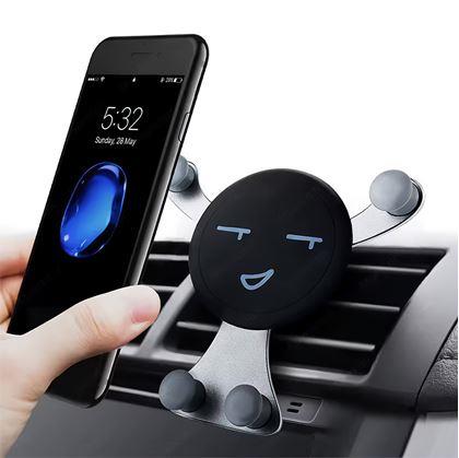 Obrázek z Gravitační držák na mobil do auta do ventilace smajlík