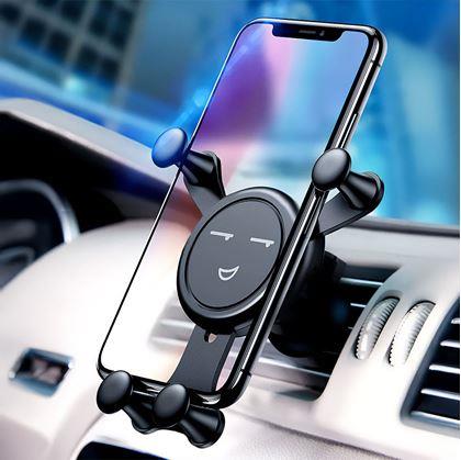 Obrázek z Gravitační držák na mobil do auta do ventilace smajlík