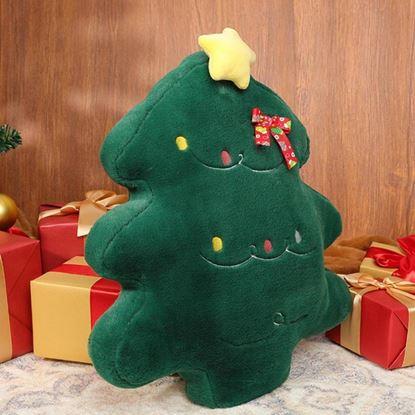 Obrázek Vánoční sametový polštář ve tvaru vánočního stromečku