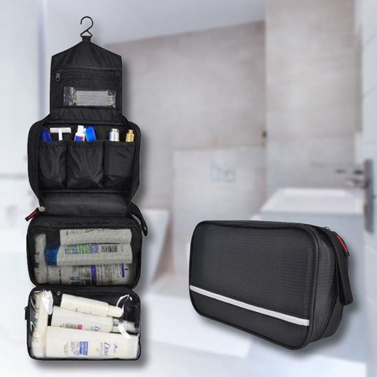 Obrázek z Cestovní závěsný organizér na kosmetiku - černý