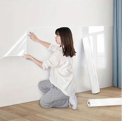 Obrázek z Statická transparentní ochranná a omyvatelná fólie na stěnu 60x200 cm
