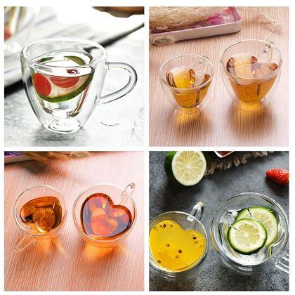 Obrázek z Skleněný hrnek s dvojitou stěnou - srdíčko