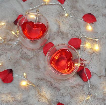 Obrázek z Skleněný hrnek s dvojitou stěnou - srdíčko