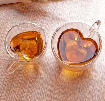 Obrázek z Skleněný hrnek s dvojitou stěnou - srdíčko