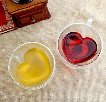 Obrázek Skleněný hrnek s dvojitou stěnou - srdíčko