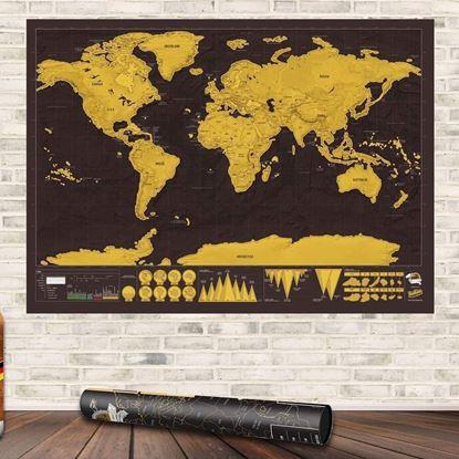 Obrázek Stírací mapa světa deluxe - černá