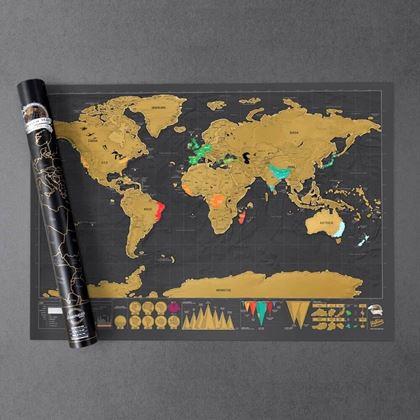 Obrázek z Stírací mapa světa deluxe - černá