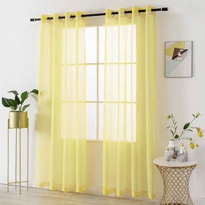 Obrázek z Voálová záclona 130 x 230 cm - žlutá