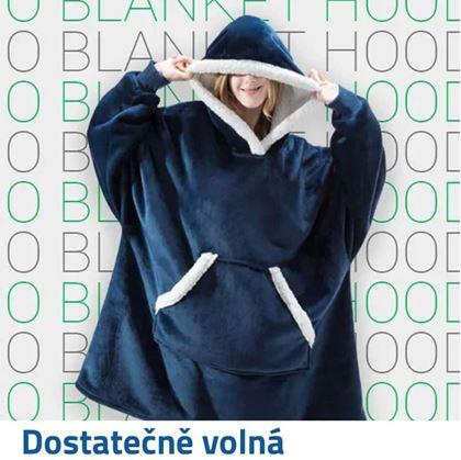 Obrázek z Hřejivá mikinová deka - modrá