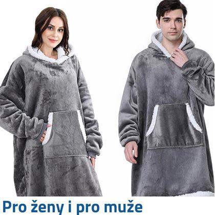 Obrázek z Hřejivá mikinová deka - šedá